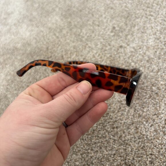Animal Print Plastic Y2K Square Sunglasses Brown - Picture 6 of 9